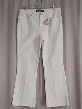 Gloria Vanderbilt White Stretch Bootcut High Waisted Jeans 5 Pocket 14 Petite